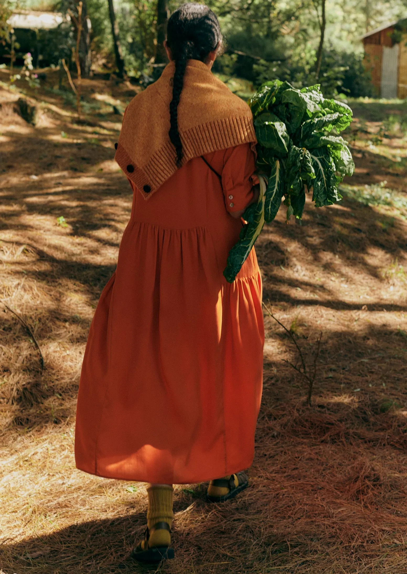 Tiered Twill Shirt Dress | Nasturtium sold by TOAST product image thumbnail 3