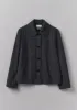 Seersucker Check Round Collar Jacket | Black Indigo sold by TOAST