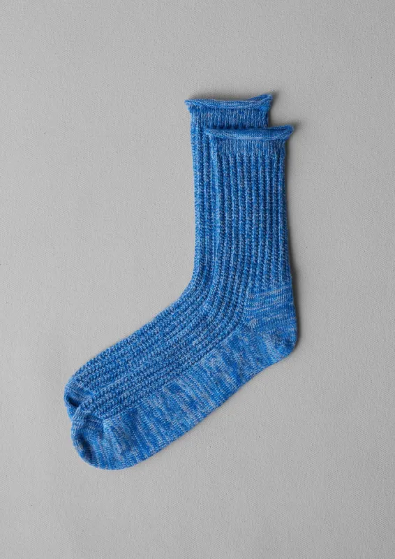 Cotton Marl Rib Socks | Cornflower Blue Marl sold by TOAST