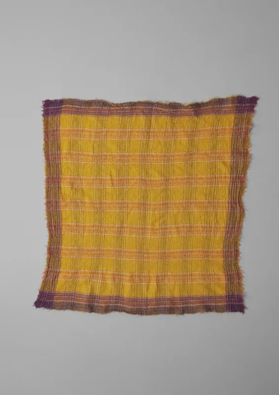 Stellar Boiled Wool Check Scarf | Ochre sold by TOAST