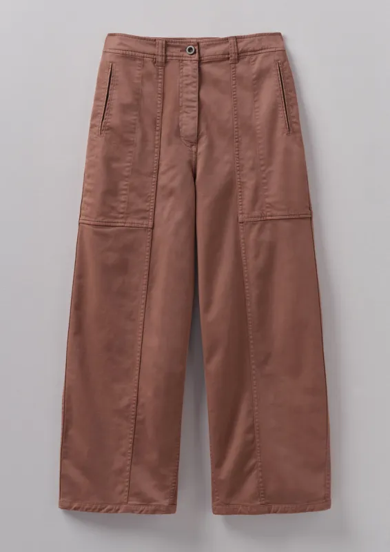 Panelled Cotton Twill Trousers | Dusty Pink sold by TOAST