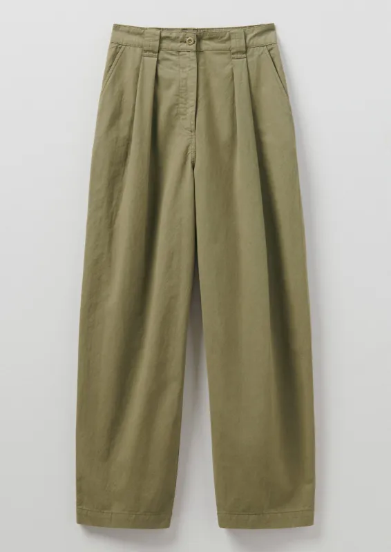 Cotton Linen Twill Trousers | Olive Leaf sold by TOAST