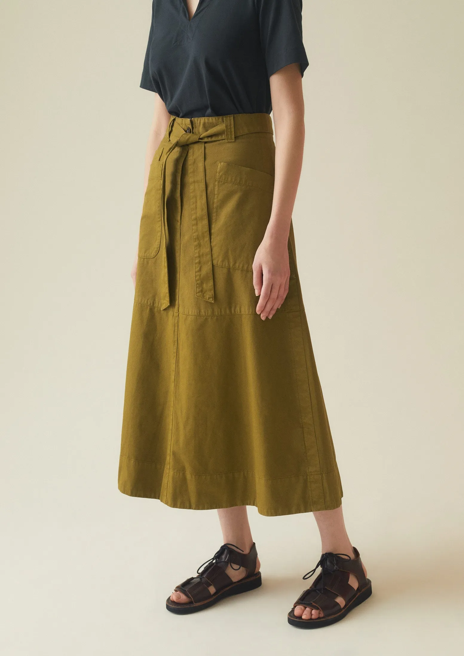 A Line Cotton Linen Skirt | Breen sold by TOAST product image thumbnail 3