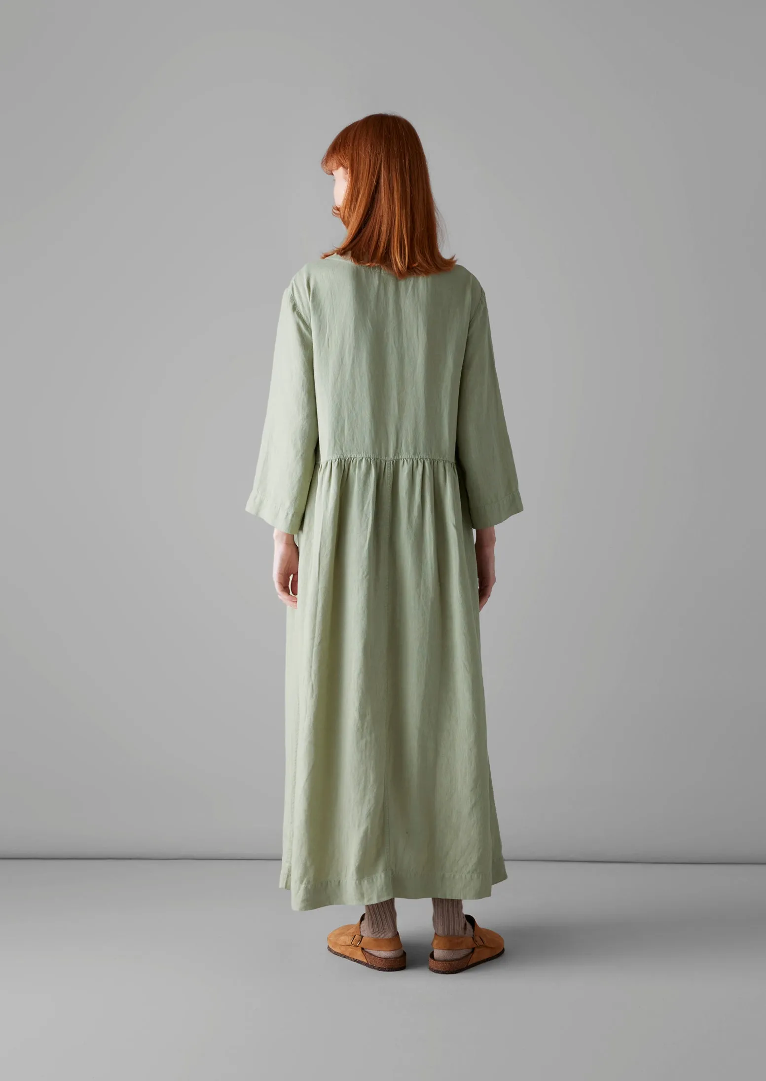 V-Neck Garment Dyed Linen Dress | Mist Blue sold by TOAST product image thumbnail 4