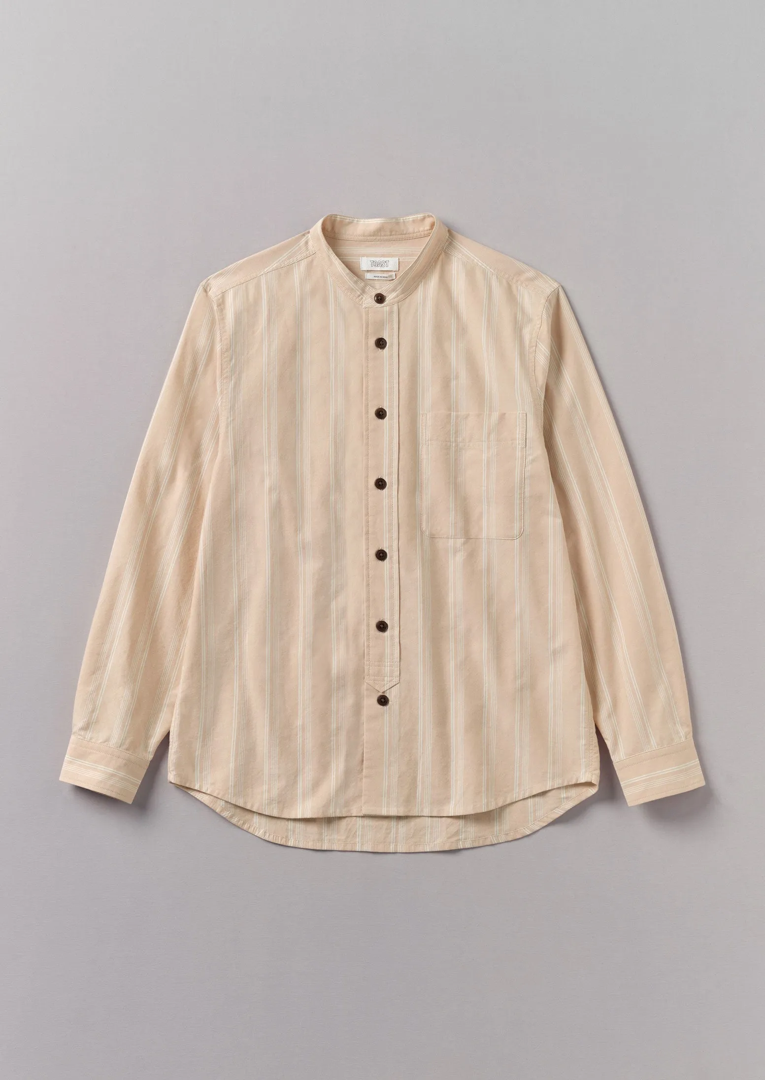 Bold Stripe Grandad Shirt | Desert Pink sold by TOAST