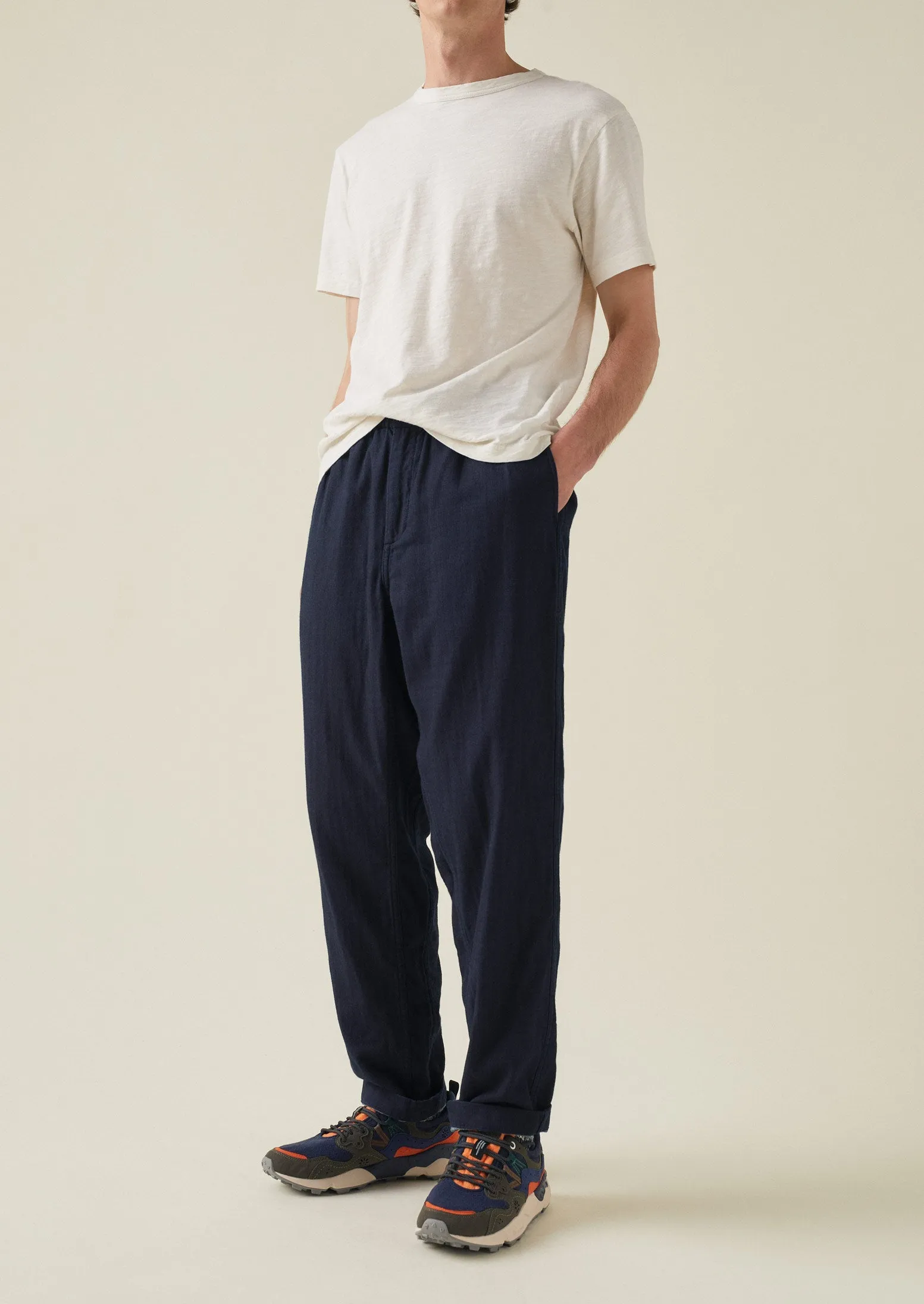 Double Faced Indigo Drawstring Trousers | Indigo sold by TOAST product image thumbnail 4
