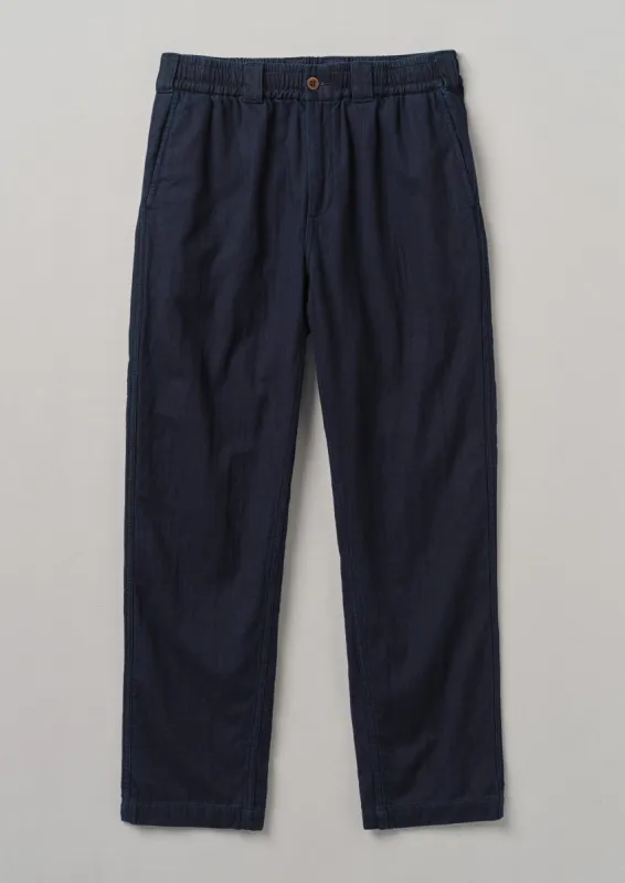 Double Faced Indigo Drawstring Trousers | Indigo sold by TOAST