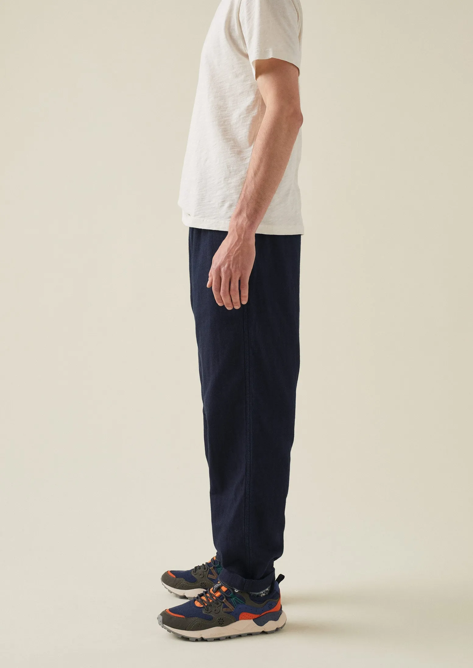 Double Faced Indigo Drawstring Trousers | Indigo sold by TOAST product image thumbnail 5