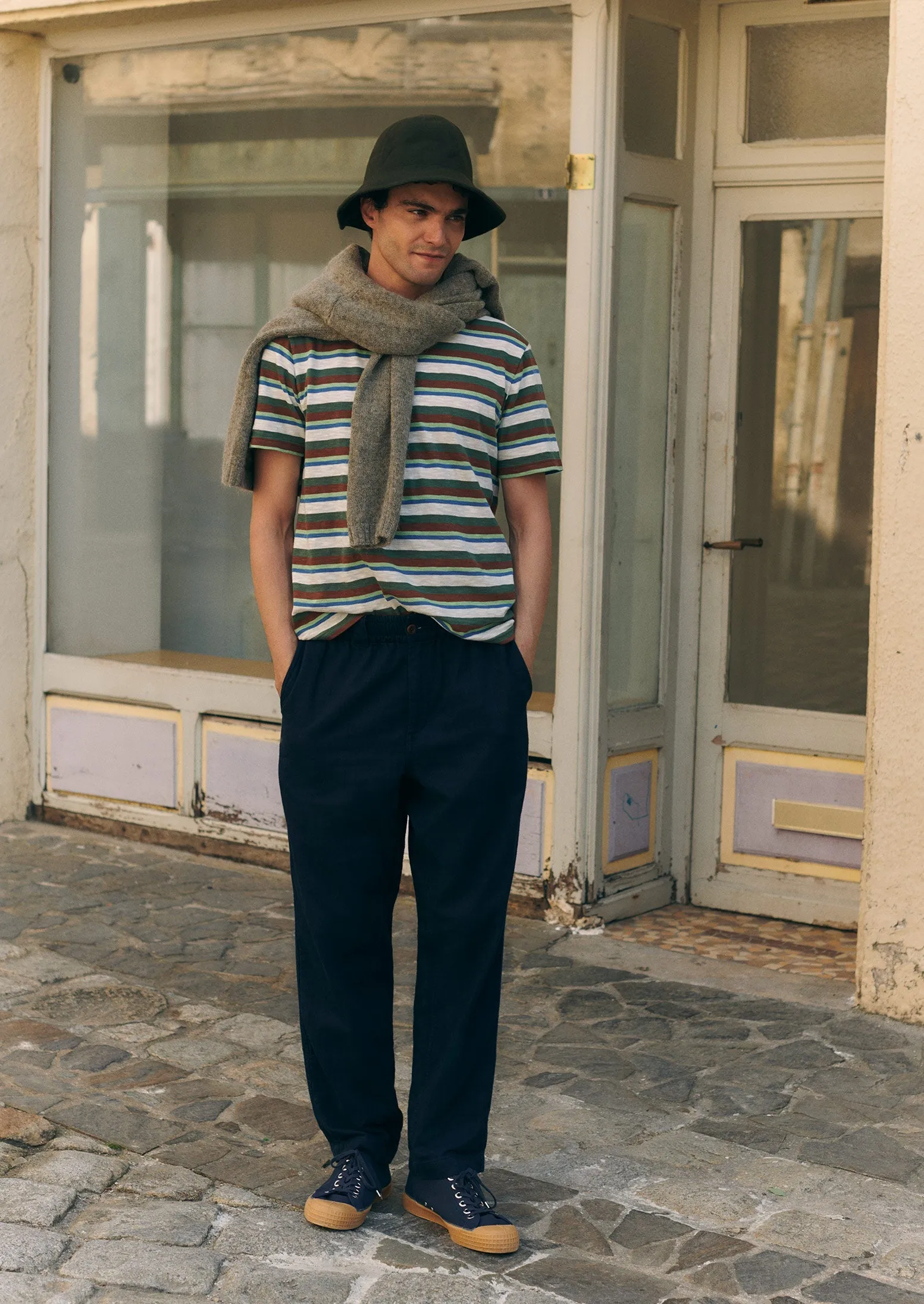 Double Faced Indigo Drawstring Trousers | Indigo sold by TOAST product image thumbnail 2