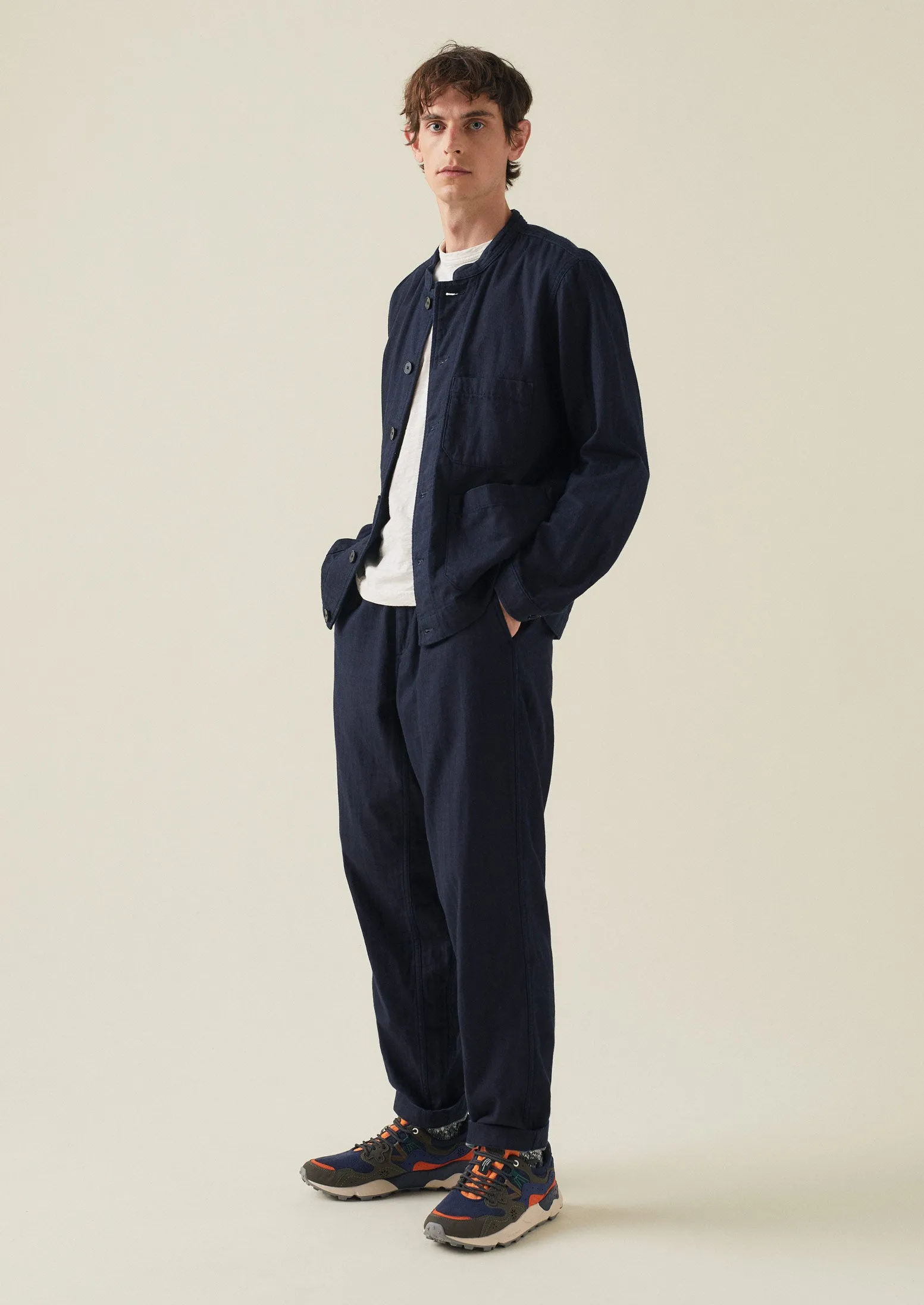 Double Faced Indigo Drawstring Trousers | Indigo sold by TOAST product image thumbnail 3