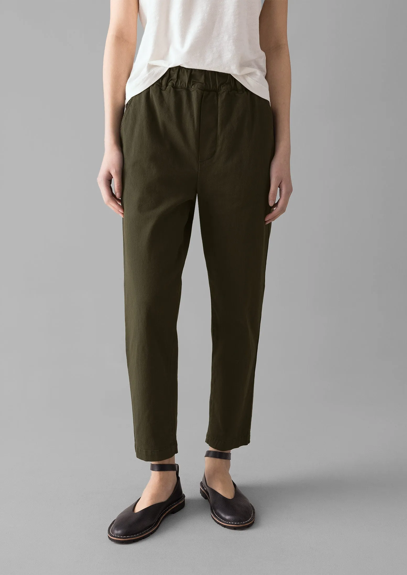 Gabi Cotton Pull On Trousers | Loden sold by TOAST product image thumbnail 2