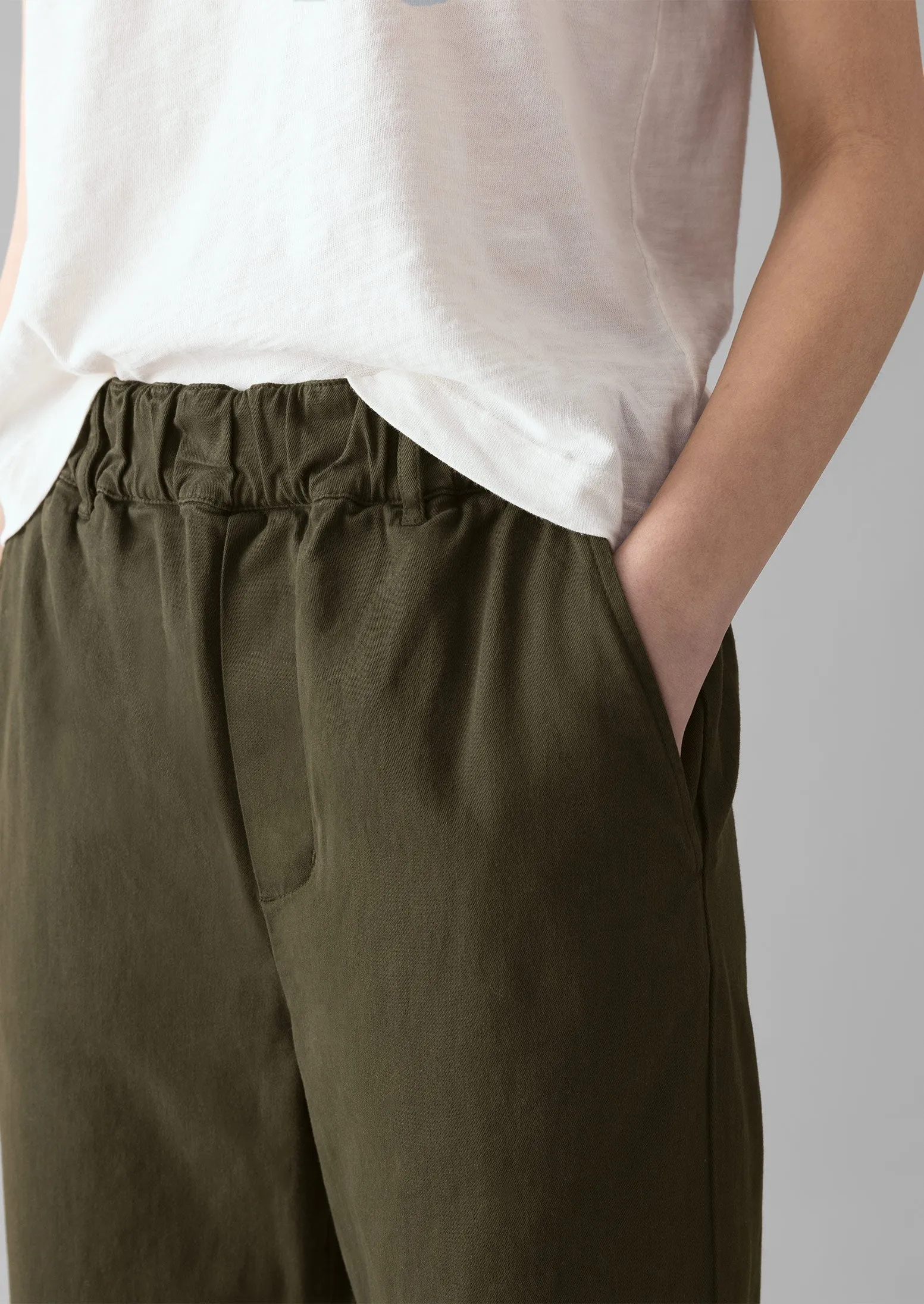 Gabi Cotton Pull On Trousers | Loden sold by TOAST product image thumbnail 4