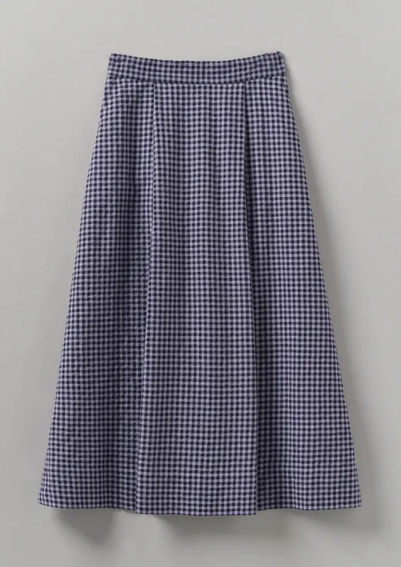 Cotton Gingham Seersucker Skirt | Lilac sold by TOAST