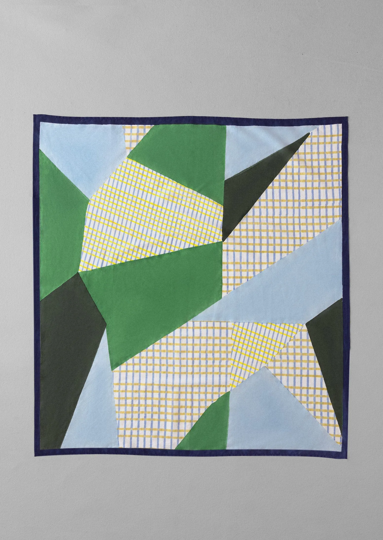 Cabin Patchwork Cotton Scarf | Blue/Green sold by TOAST