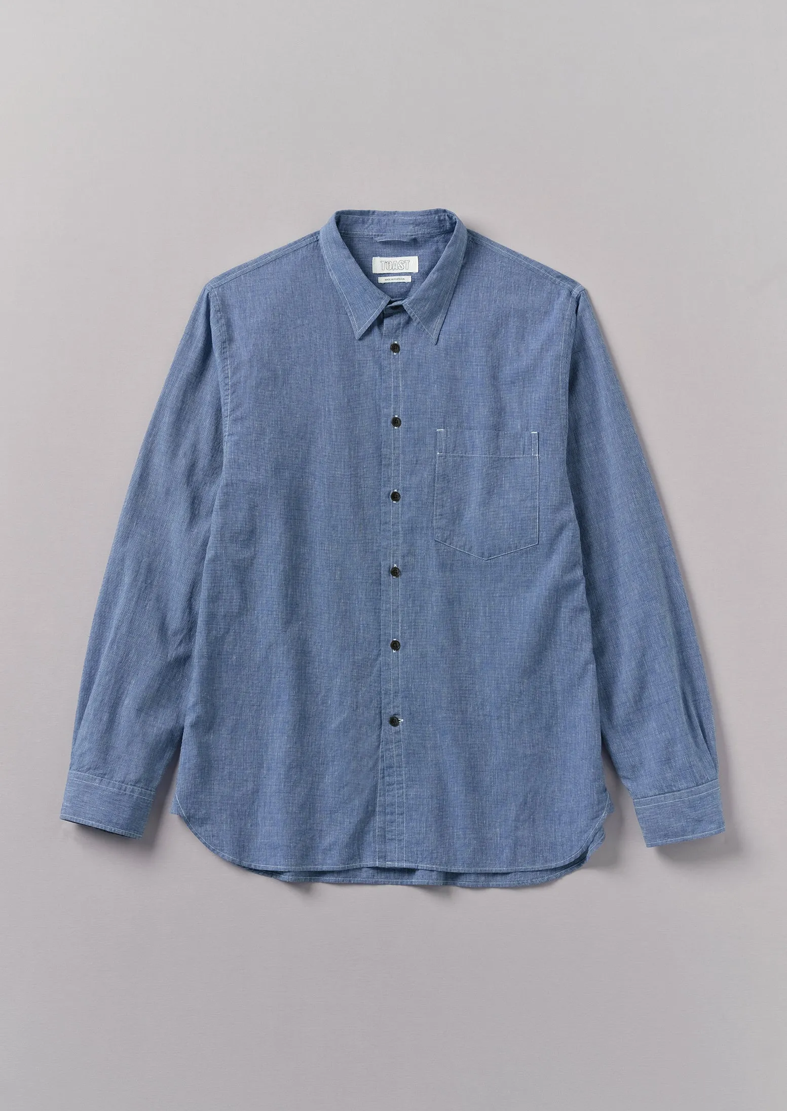 Chambray Cotton Linen Shirt | Dusty Navy sold by TOAST