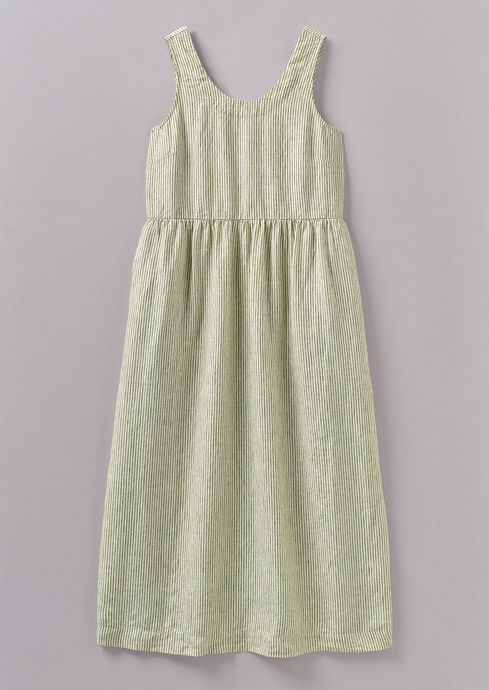 Scoop Neck Linen Stripe Dress | Olive sold by TOAST