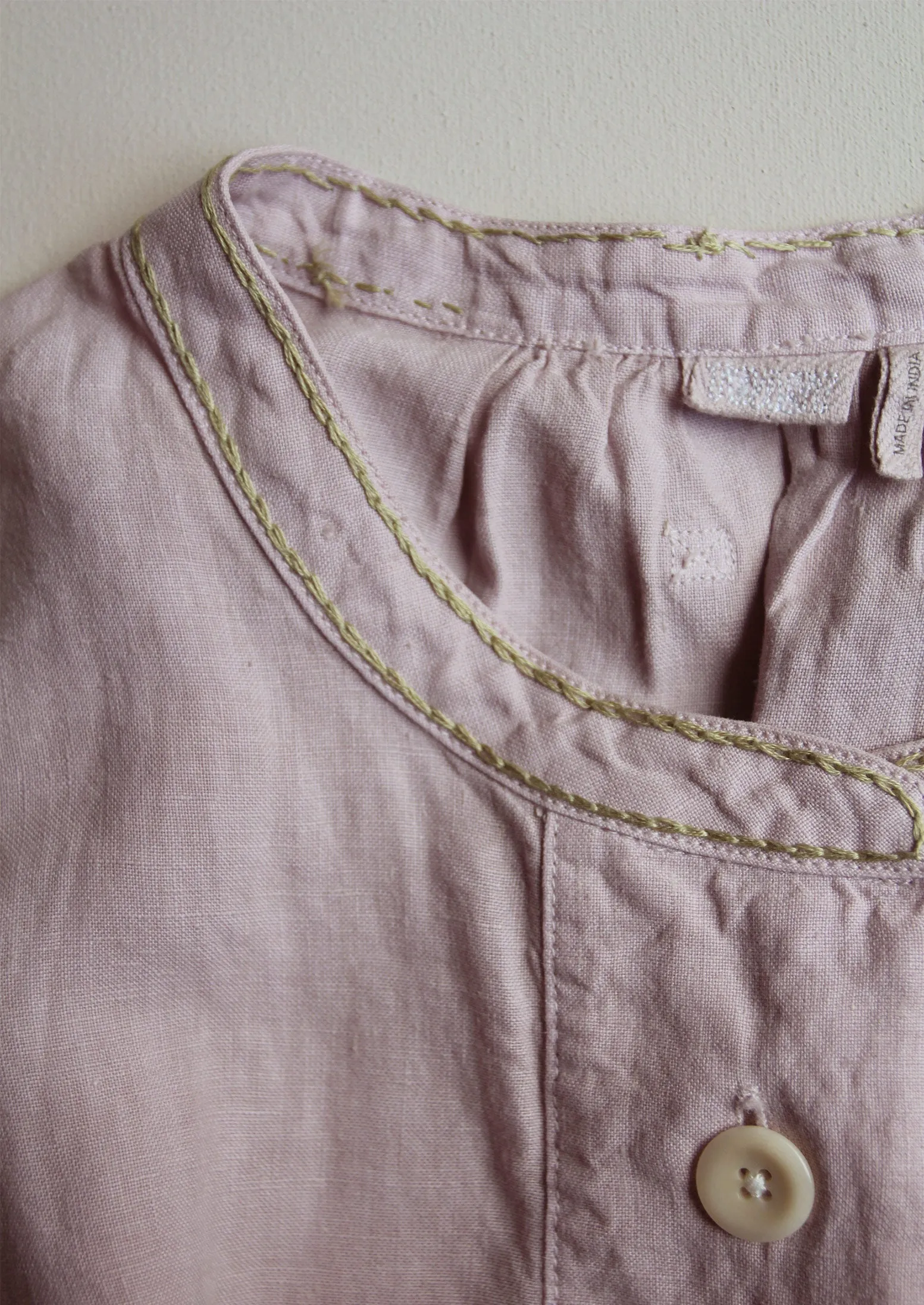 Renewed Garment Dyed Linen Shirt Dress Size M | Pink Smoke sold by TOAST product image thumbnail 3