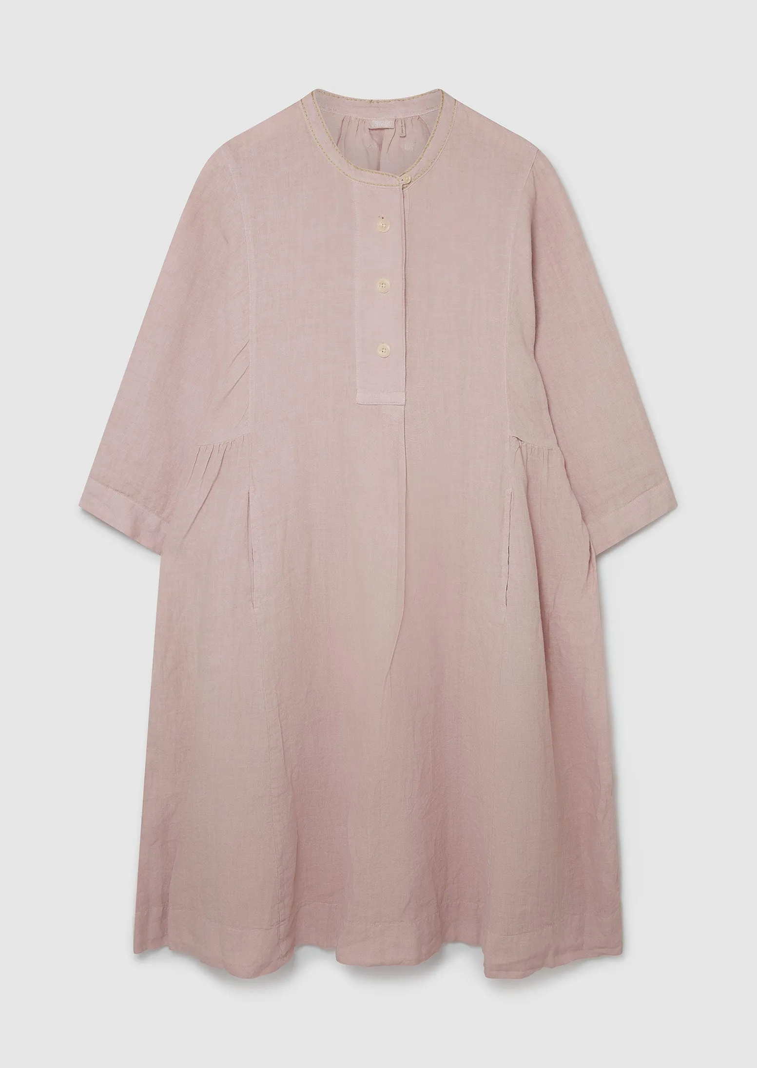 Renewed Garment Dyed Linen Shirt Dress Size M | Pink Smoke sold by TOAST