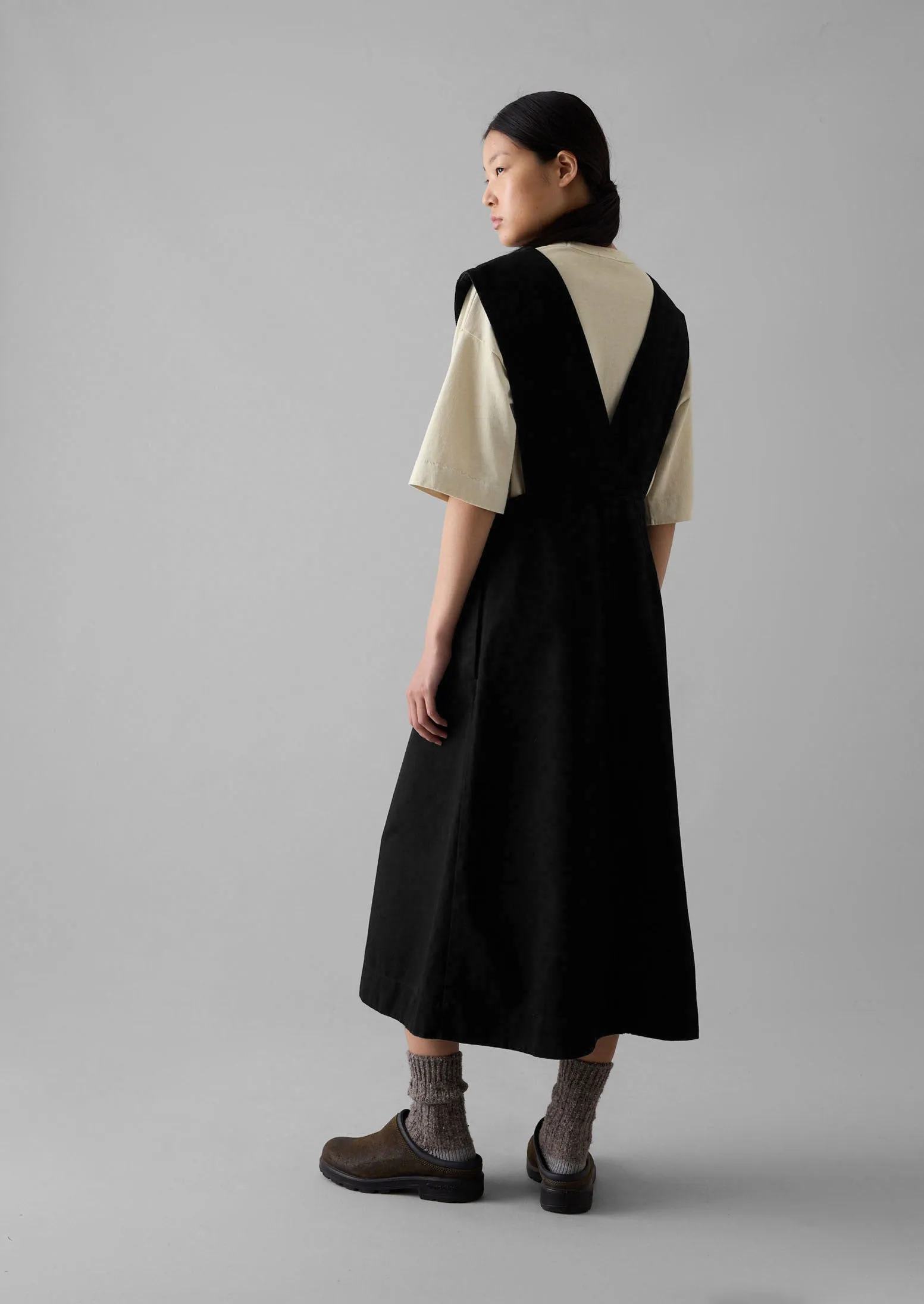 Organic Denim Pinafore Dress | Black sold by TOAST product image thumbnail 4
