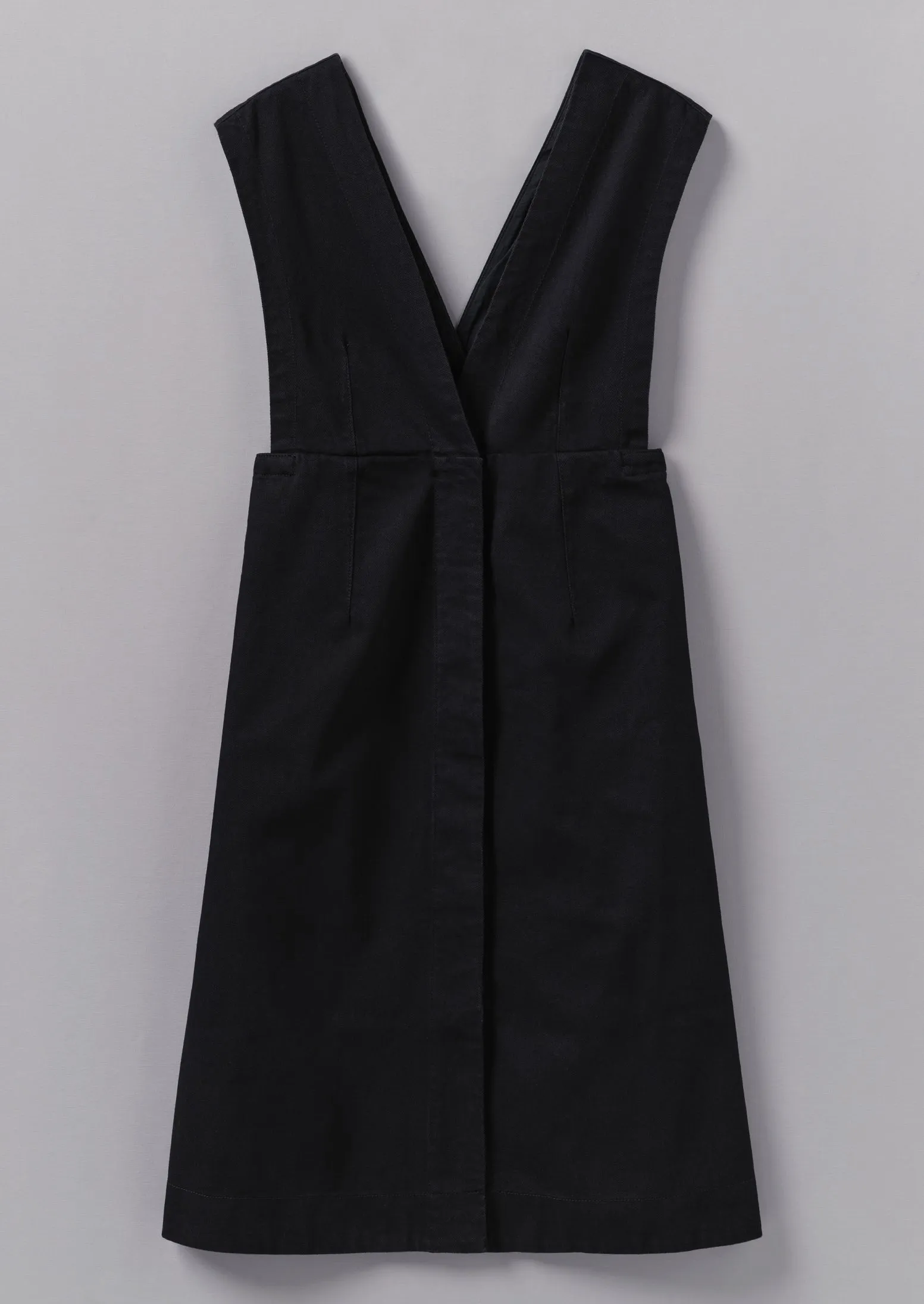 Organic Denim Pinafore Dress | Black sold by TOAST