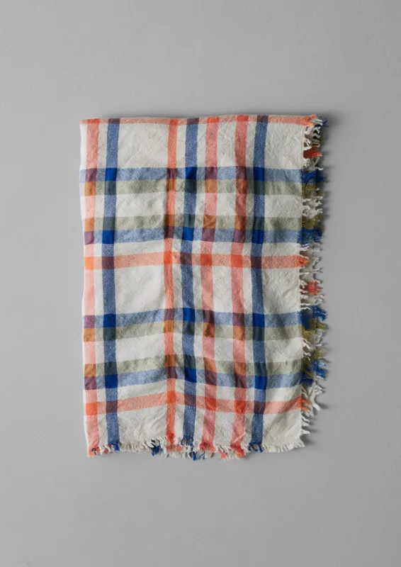 Allotment Check Boiled Wool Scarf | Ecru/Multi sold by TOAST