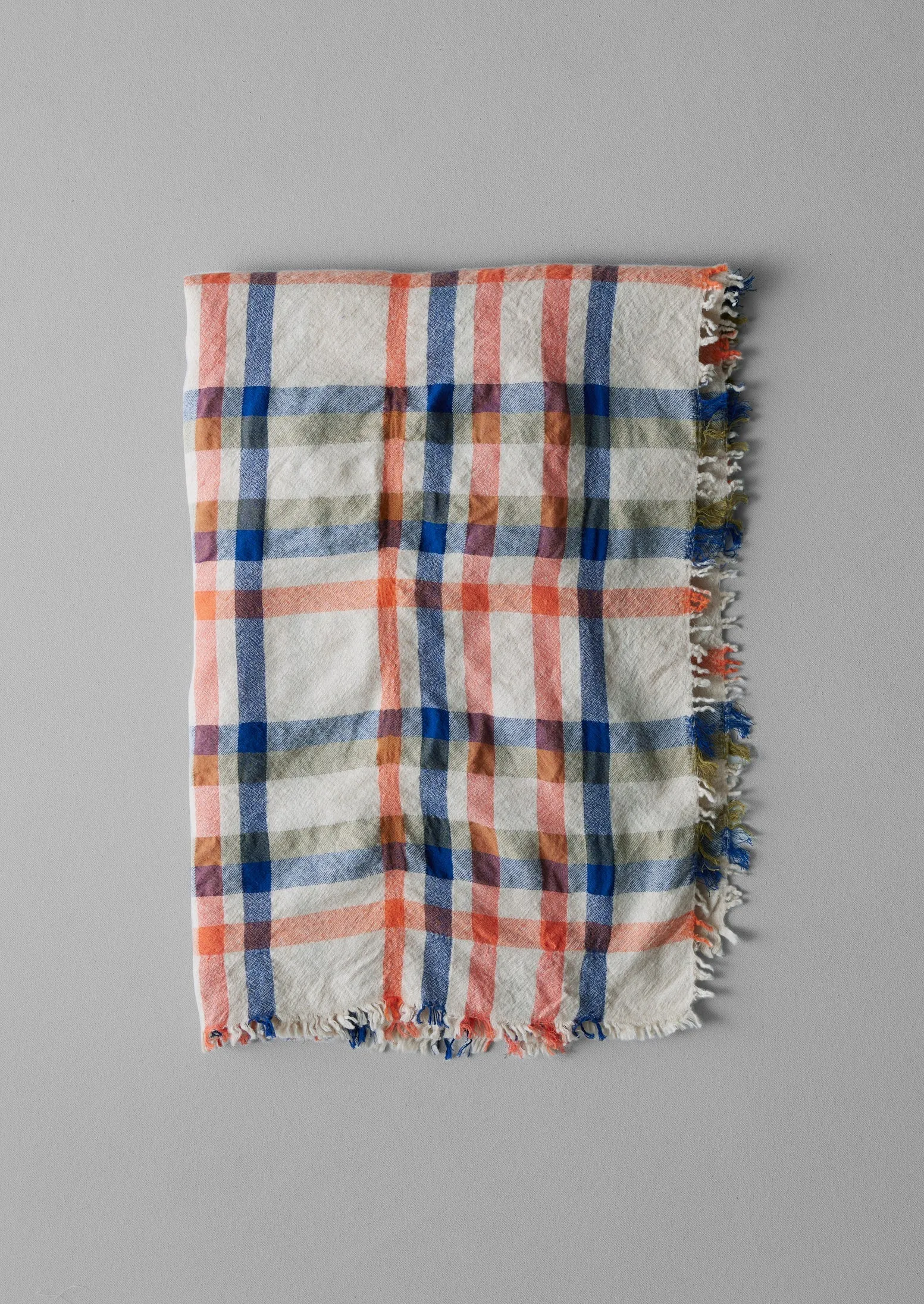 Allotment Check Boiled Wool Scarf | Ecru/Multi sold by TOAST