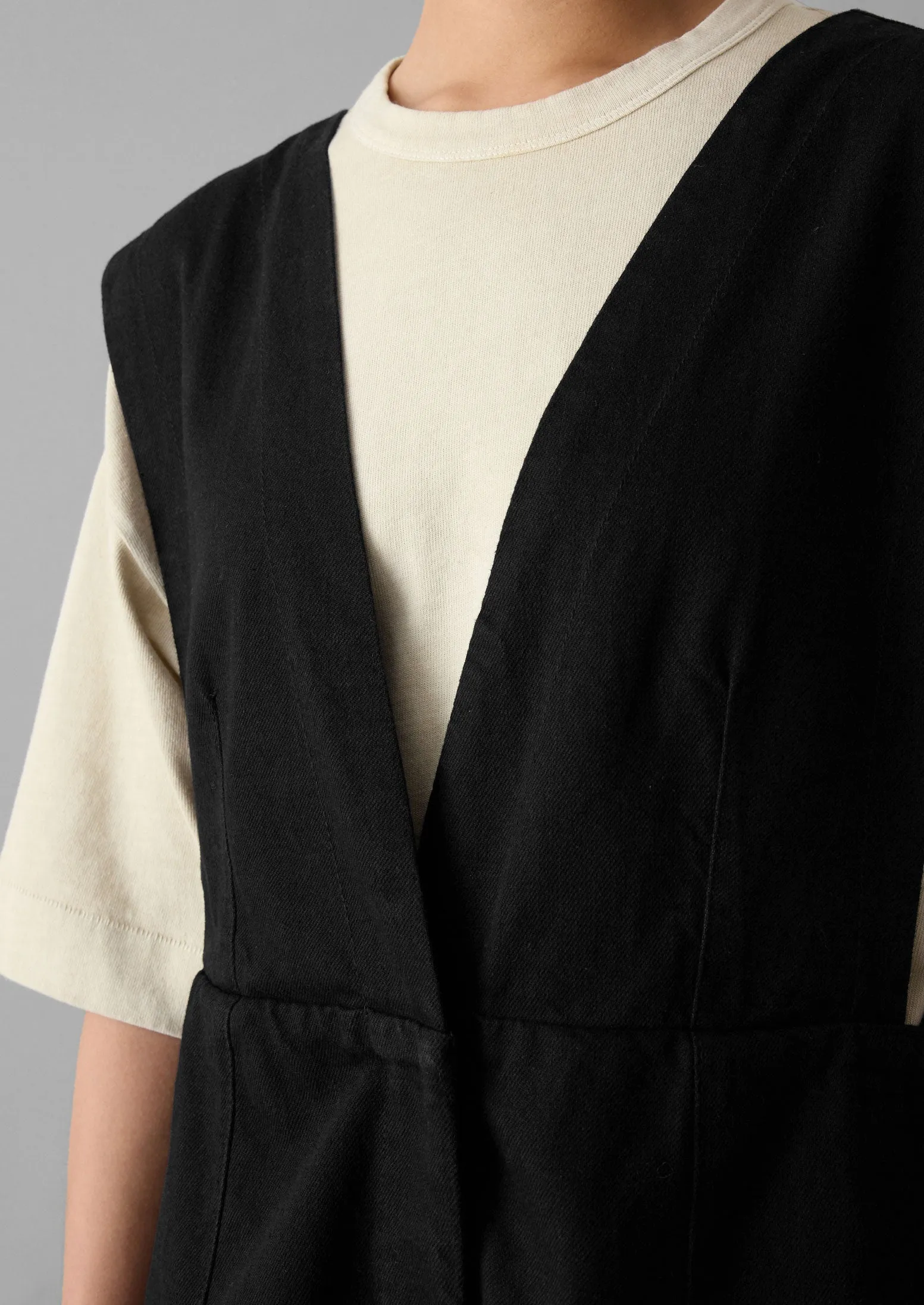 Organic Denim Pinafore Dress | Black sold by TOAST product image thumbnail 5