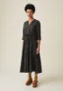 Gathered Garment Dyed Linen Dress | Liquorice sold by TOAST