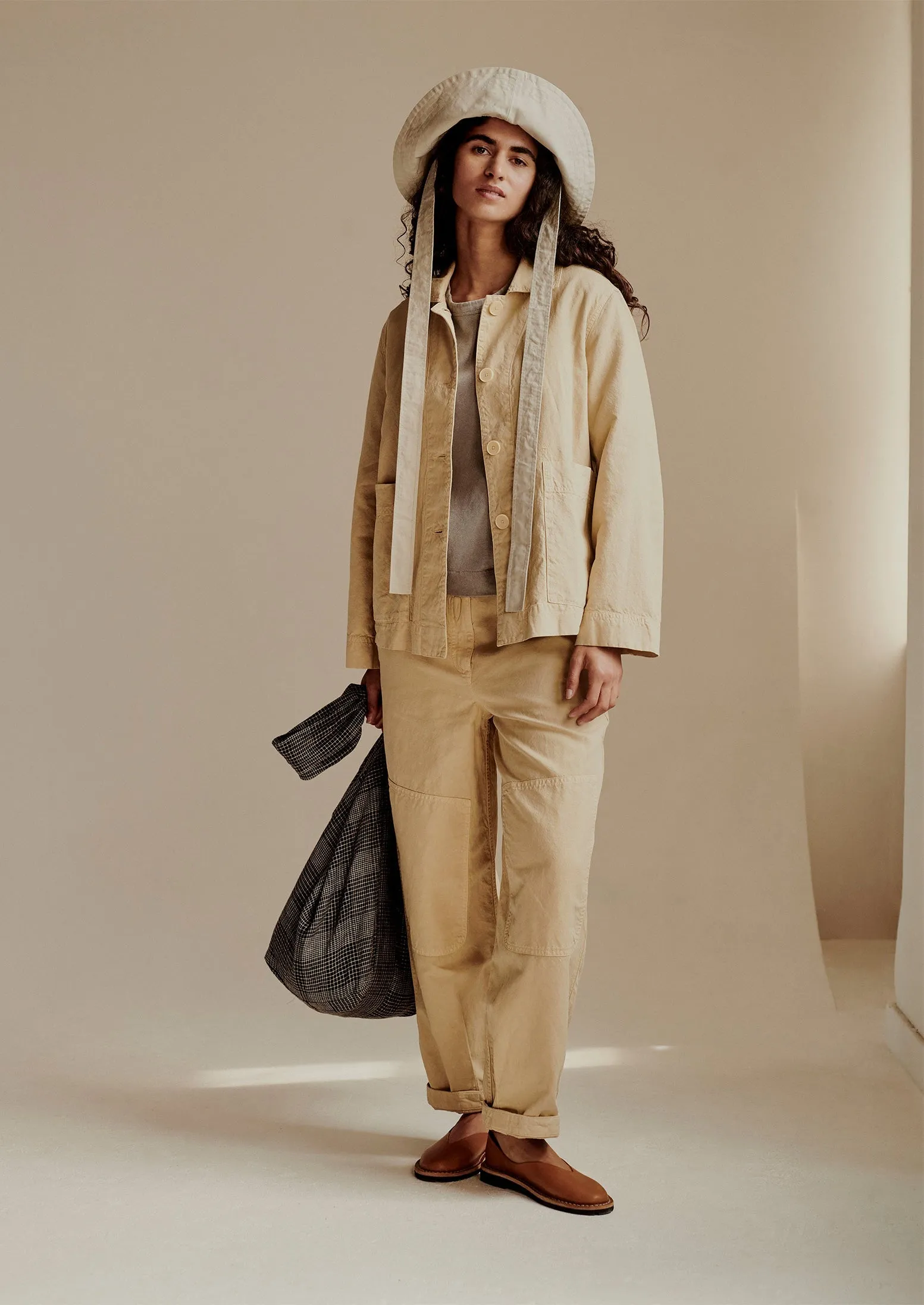 Garment Dyed Cotton Linen Canvas Trousers | Fallow sold by TOAST product image thumbnail 2