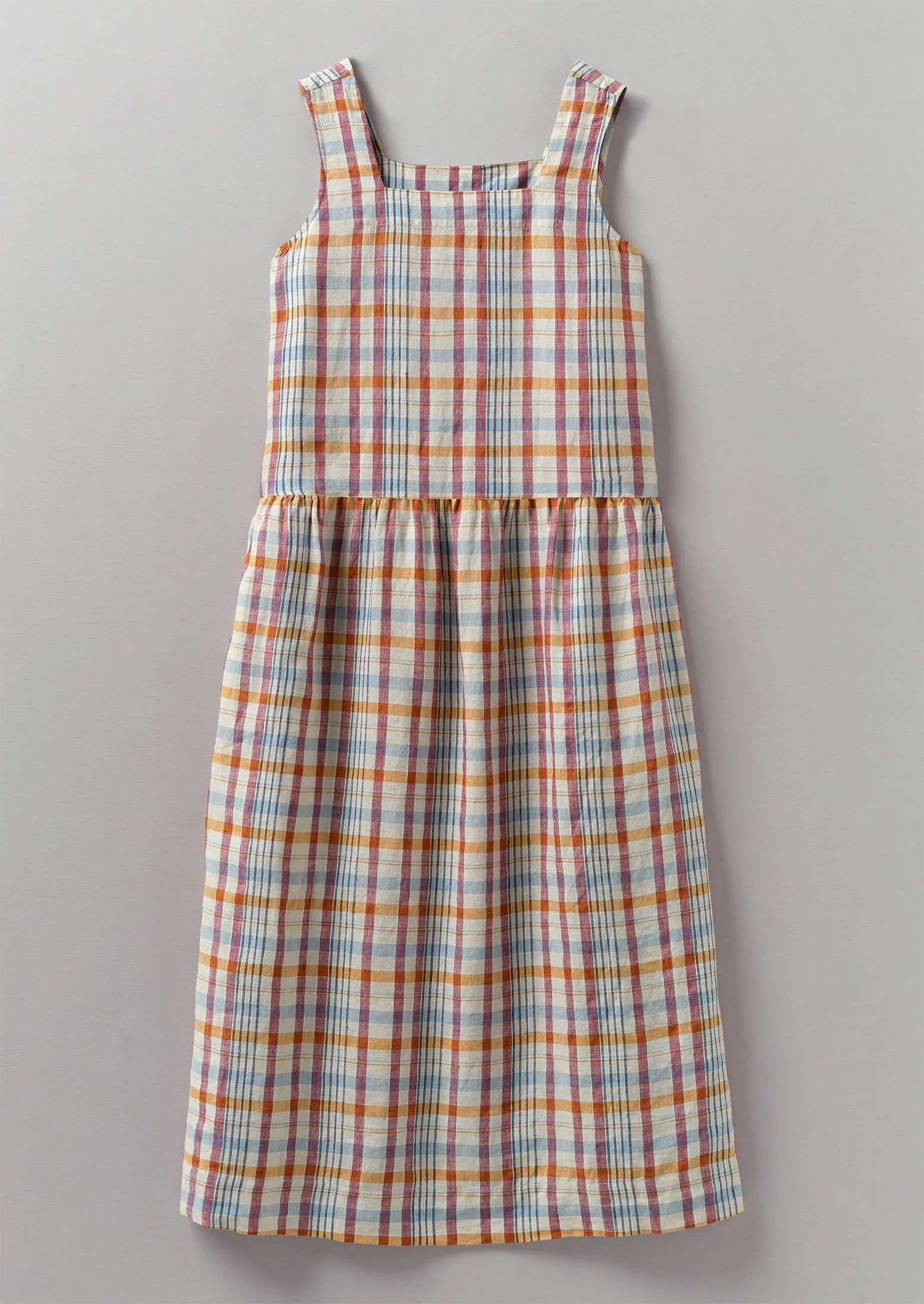 Check Linen Dropped Waist Dress | Madder sold by TOAST