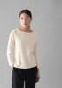 Lia Garment Dyed Boat Neck Tee | Chalk sold by TOAST