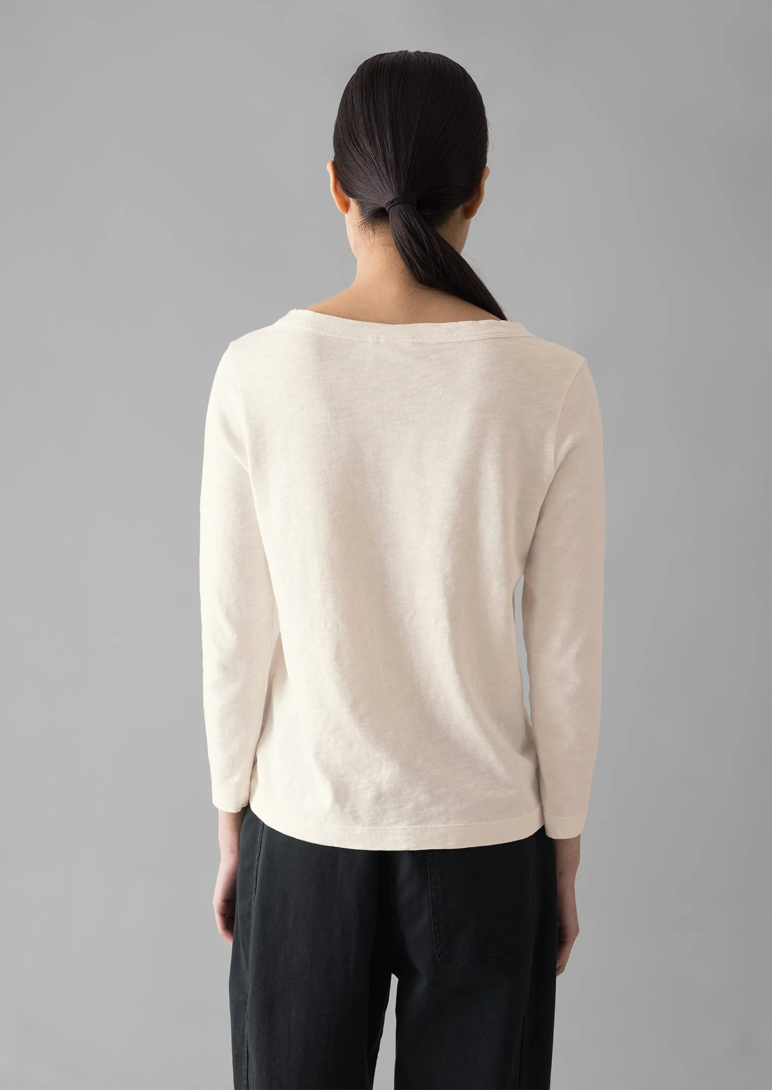 Lia Garment Dyed Boat Neck Tee | Chalk sold by TOAST product image thumbnail 4