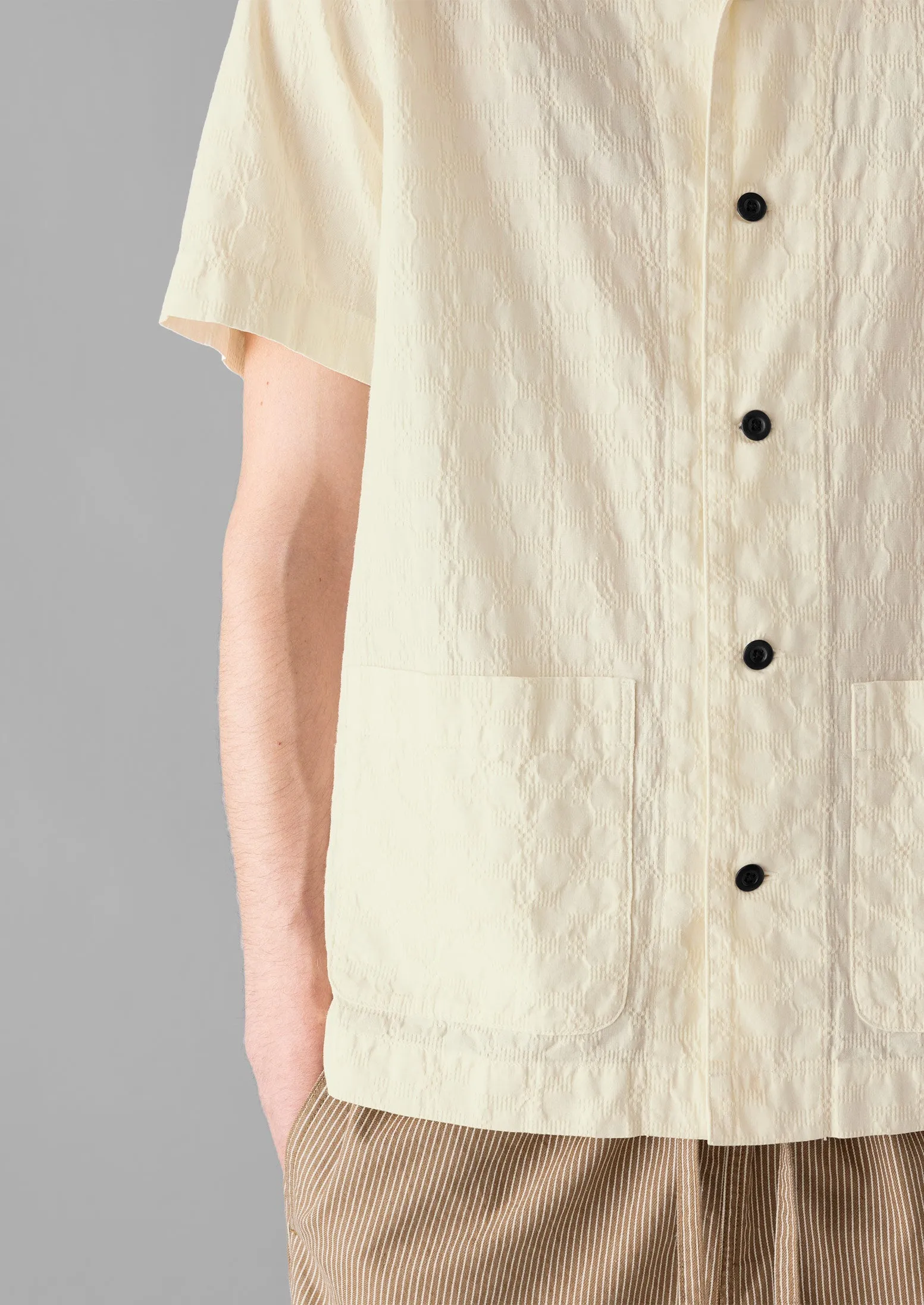 Fly Away Collar Jacquard Shirt | Chalk sold by TOAST product image thumbnail 5