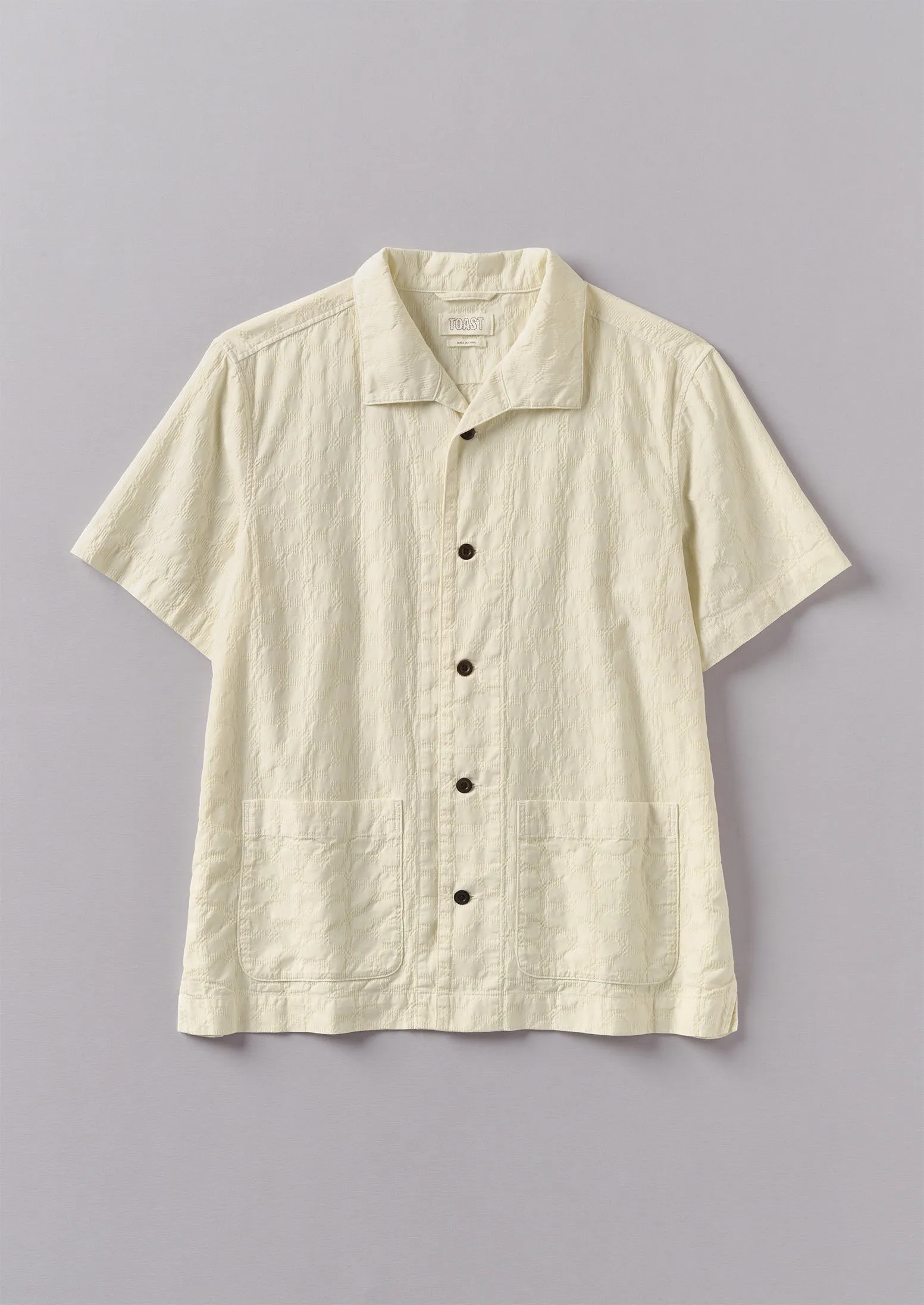 Fly Away Collar Jacquard Shirt | Chalk sold by TOAST