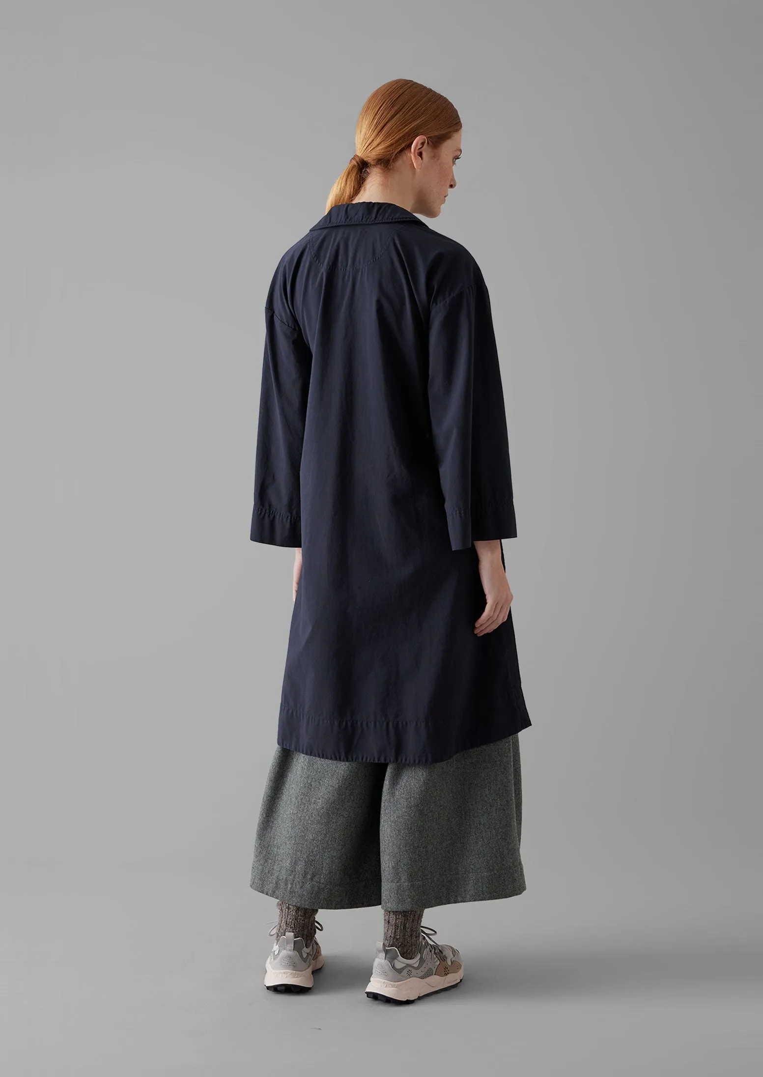 Textured Cotton Poplin Wrap Shirt | Ink sold by TOAST product image thumbnail 4