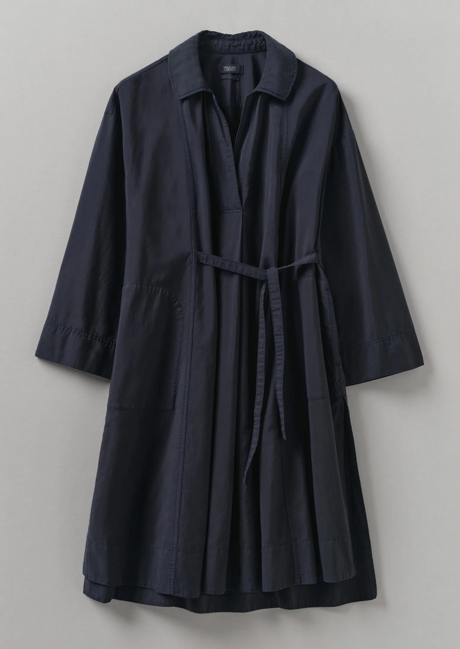 Textured Cotton Poplin Wrap Shirt | Ink sold by TOAST