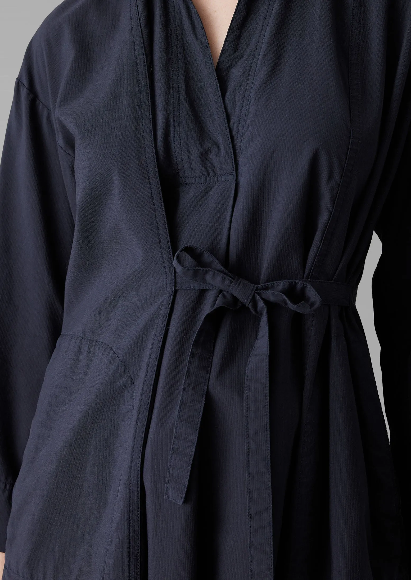 Textured Cotton Poplin Wrap Shirt | Ink sold by TOAST product image thumbnail 3