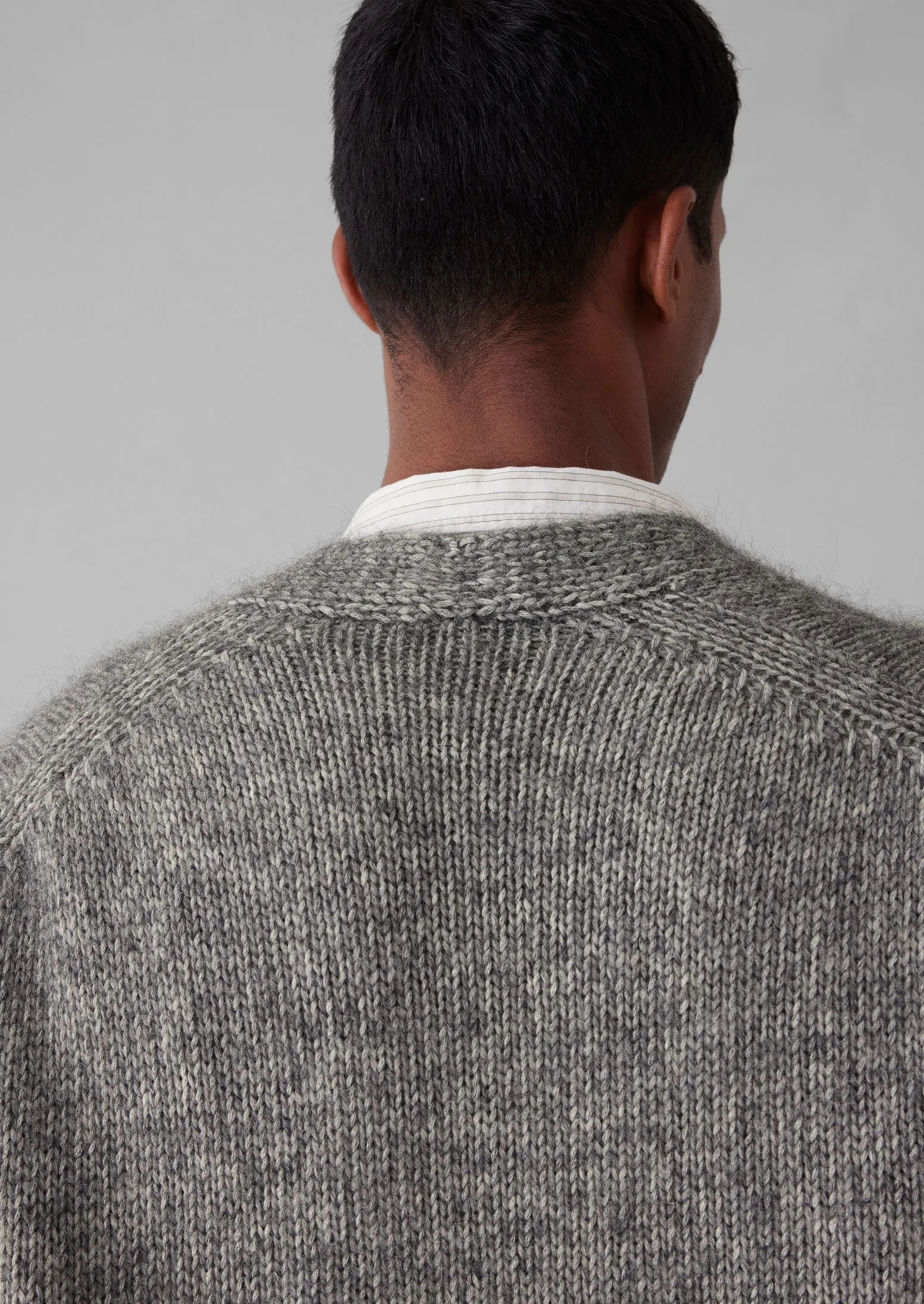Alpaca Wool V-Neck Cardigan | Grey Melange sold by TOAST product image thumbnail 3