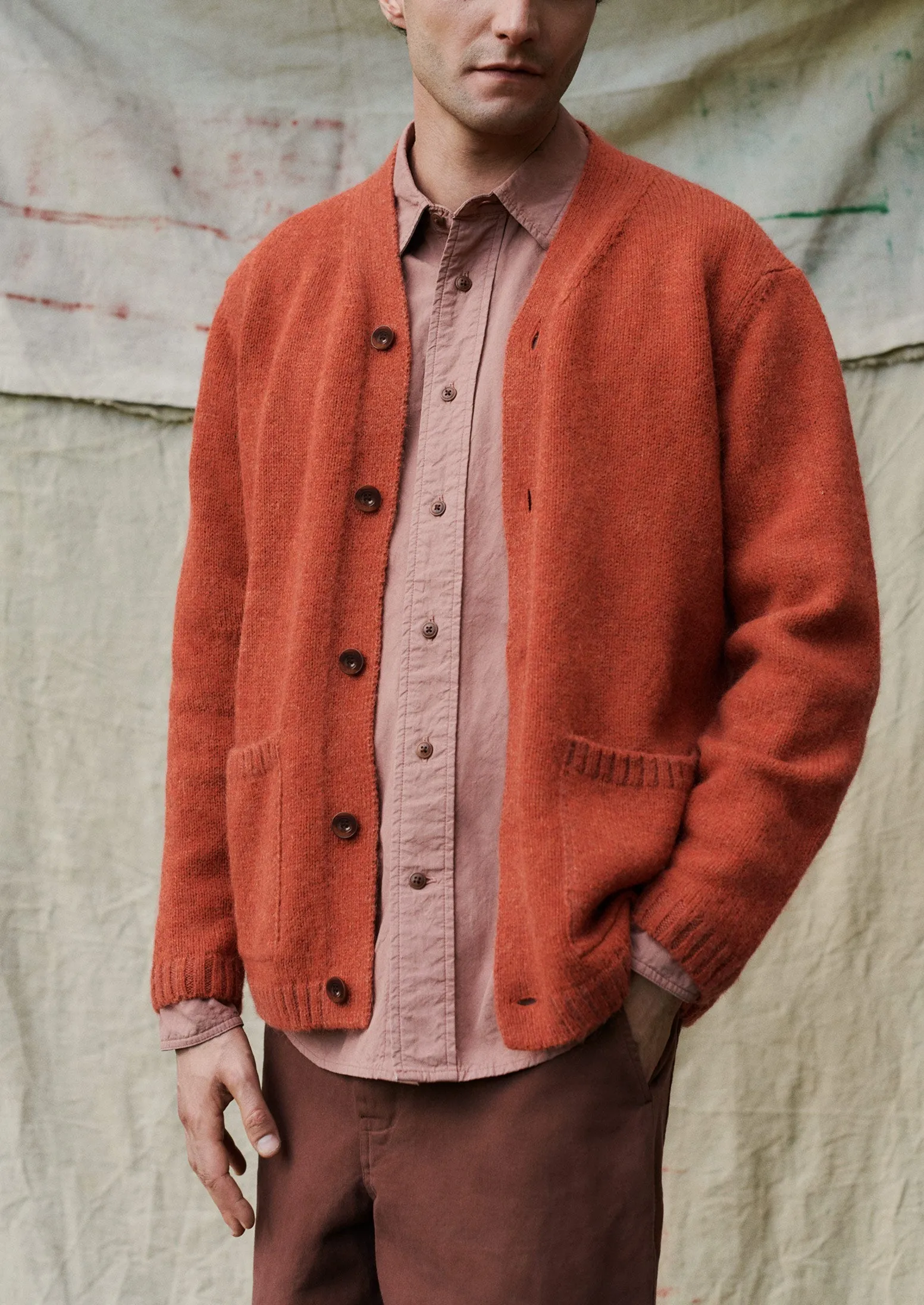 High V-Neck Cardigan | Tomato Red sold by TOAST product image thumbnail 2