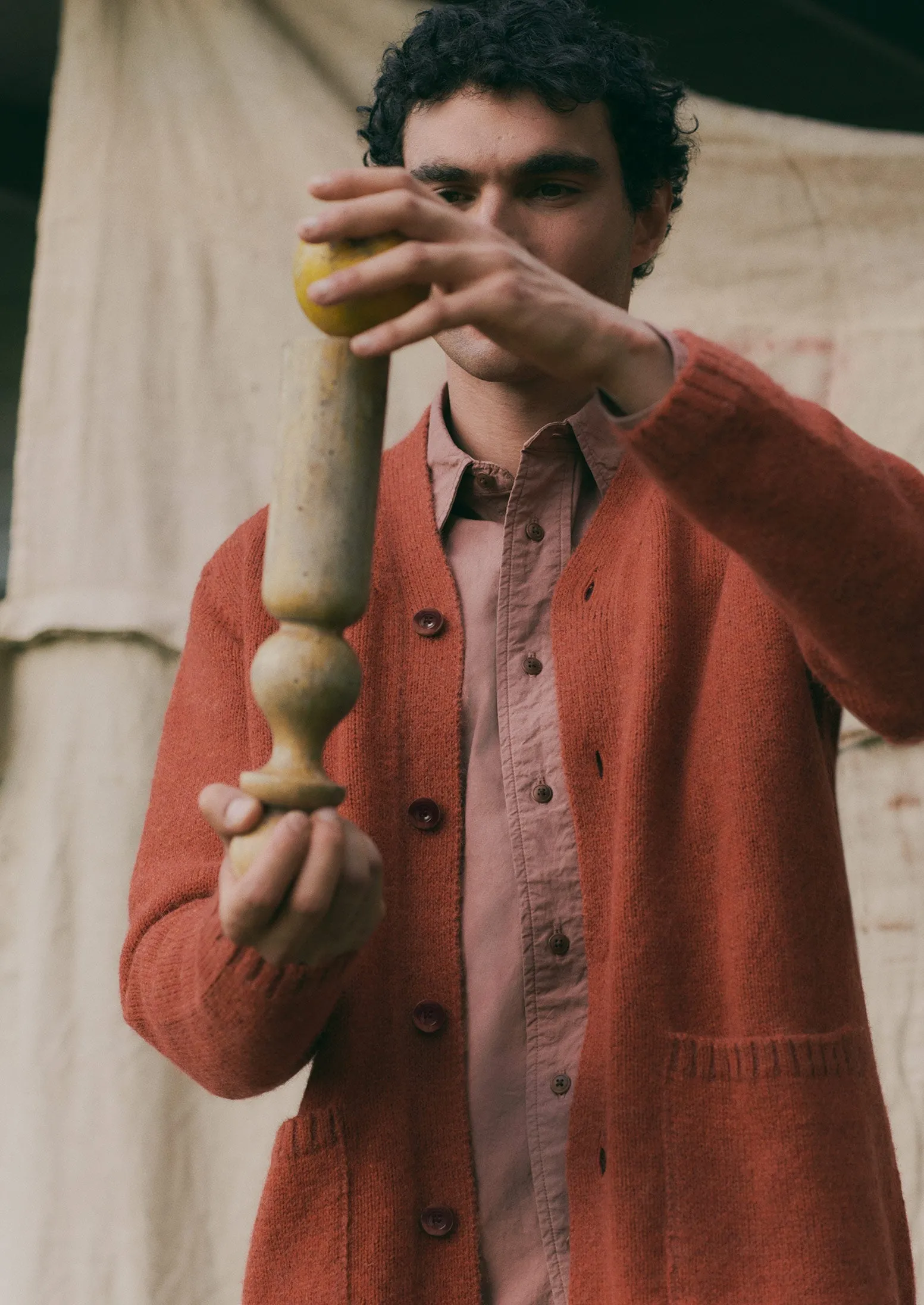 High V-Neck Cardigan | Tomato Red sold by TOAST product image thumbnail 3