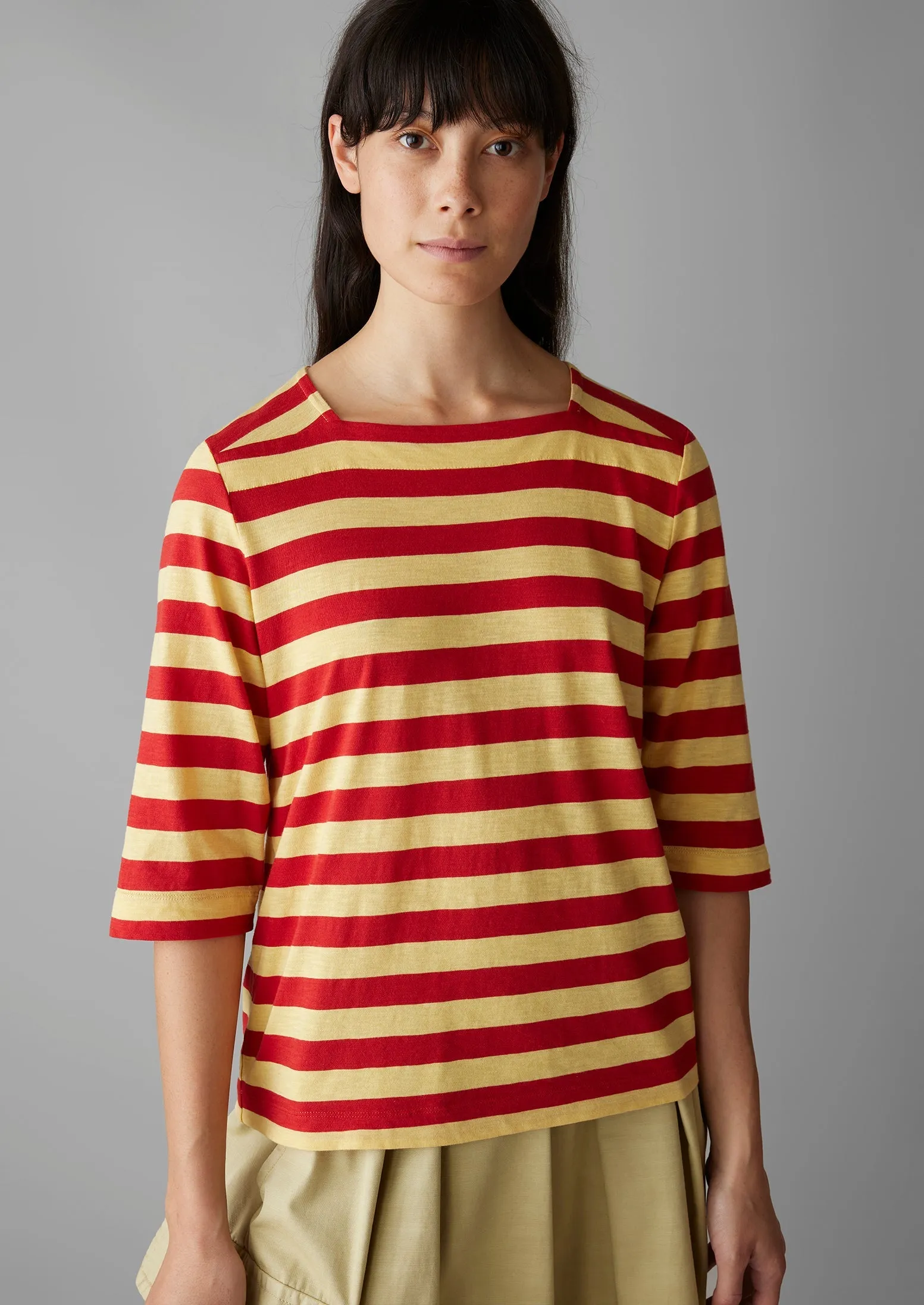 Bold Stripe Cotton Tee | Red/Corn sold by TOAST product image thumbnail 4