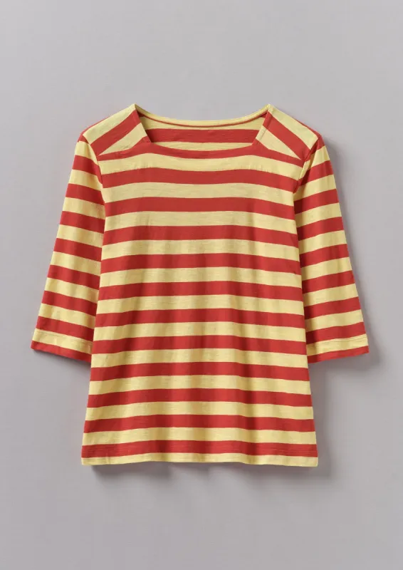 Bold Stripe Cotton Tee | Red/Corn sold by TOAST