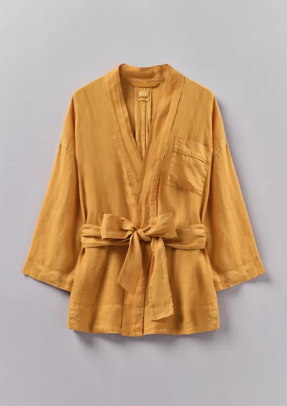 Garment Dyed Linen Wrap Jacket | Amber sold by TOAST