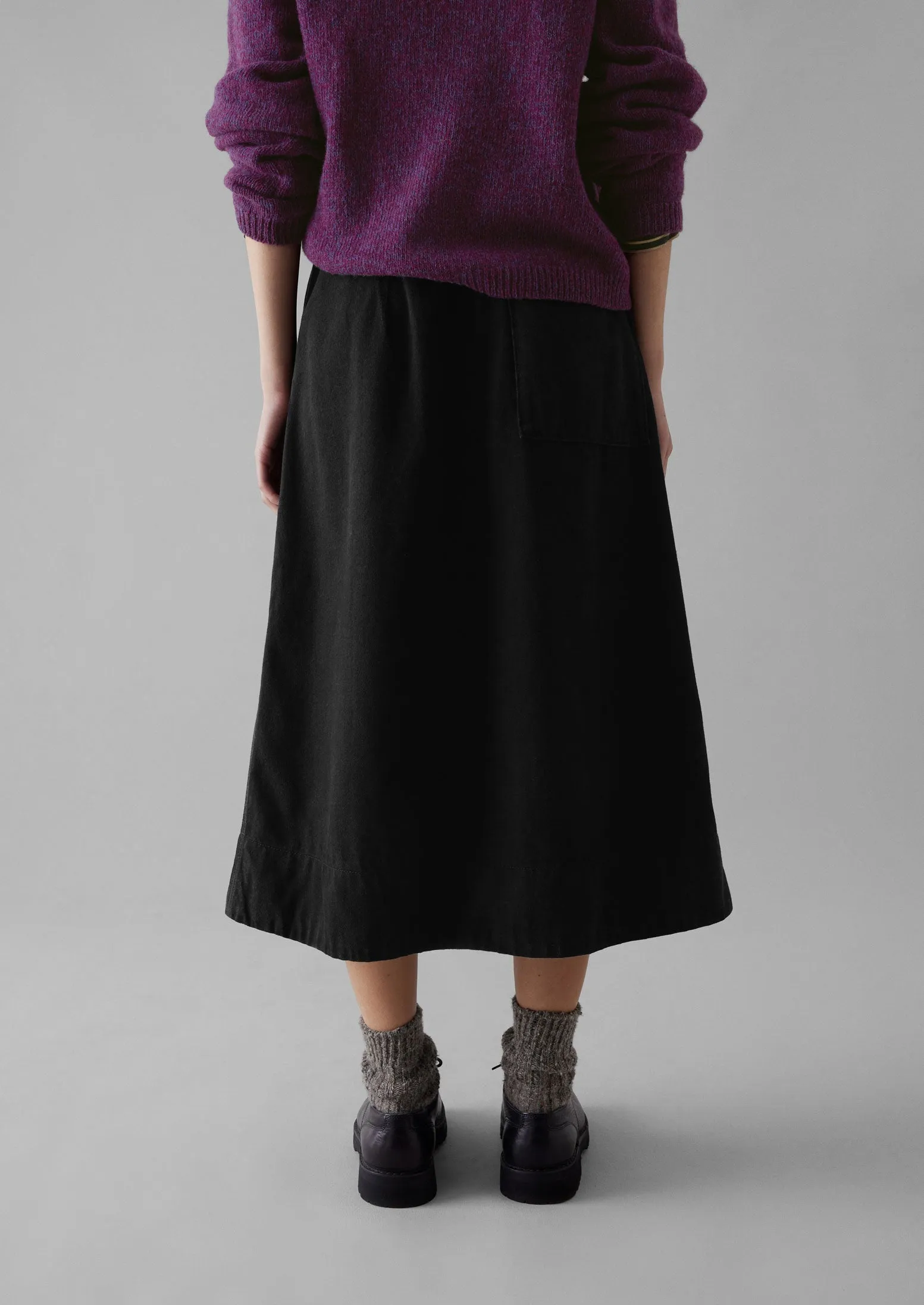 Denim Wrap Skirt | Black sold by TOAST product image thumbnail 4