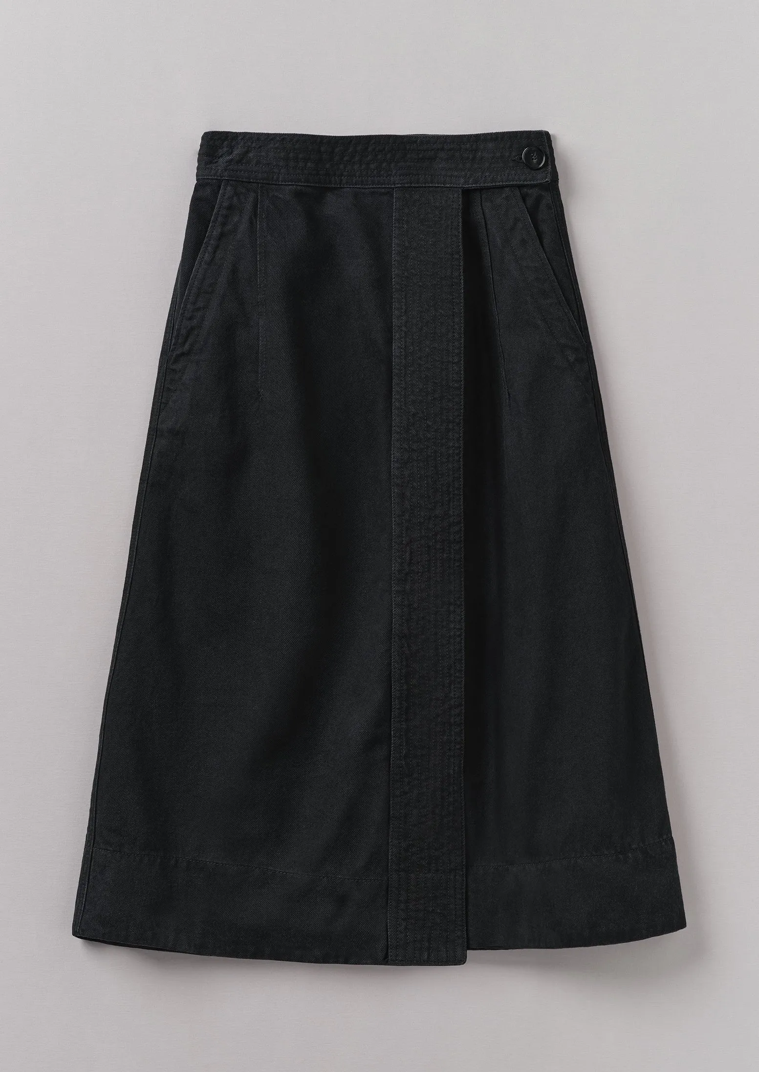 Denim Wrap Skirt | Black sold by TOAST