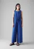 Cotton Linen Wide Leg Jumpsuit | Smalt sold by TOAST
