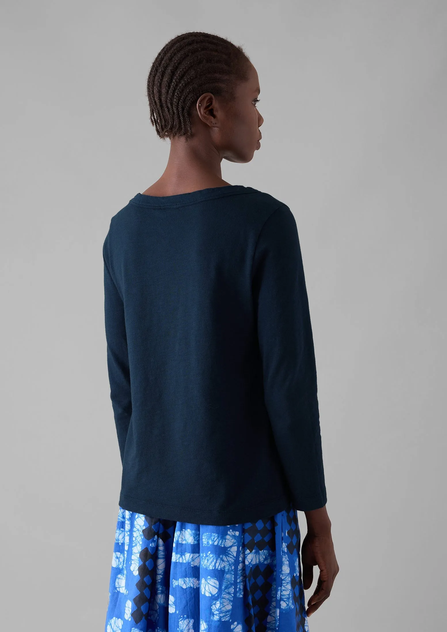 Lia Garment Dyed Boat Neck Tee | Dark Navy sold by TOAST product image thumbnail 5