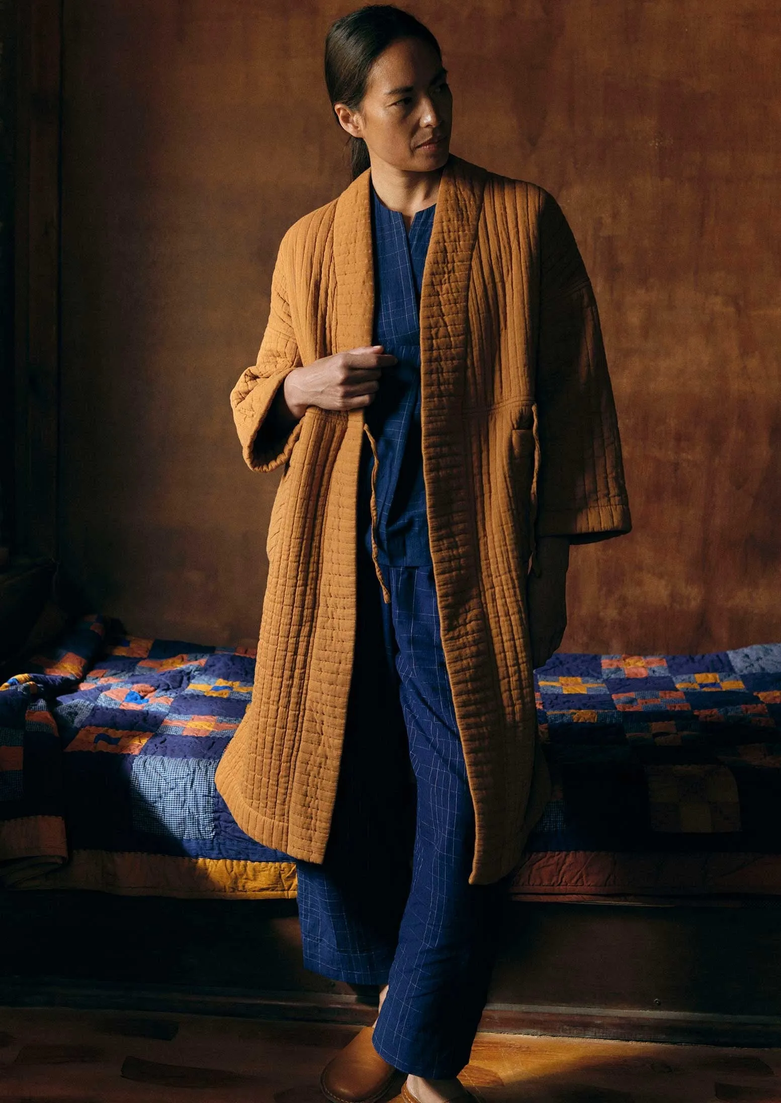 Quilted Cotton Gown | Soft Caramel sold by TOAST product image thumbnail 4