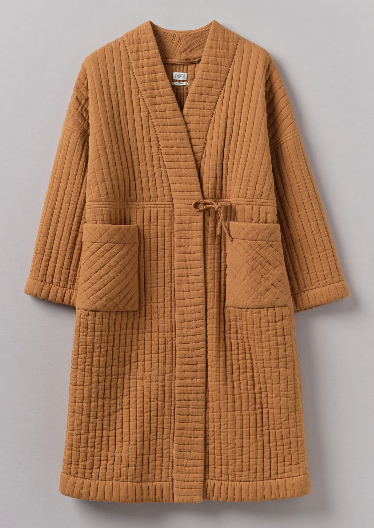 Quilted Cotton Gown | Soft Caramel sold by TOAST