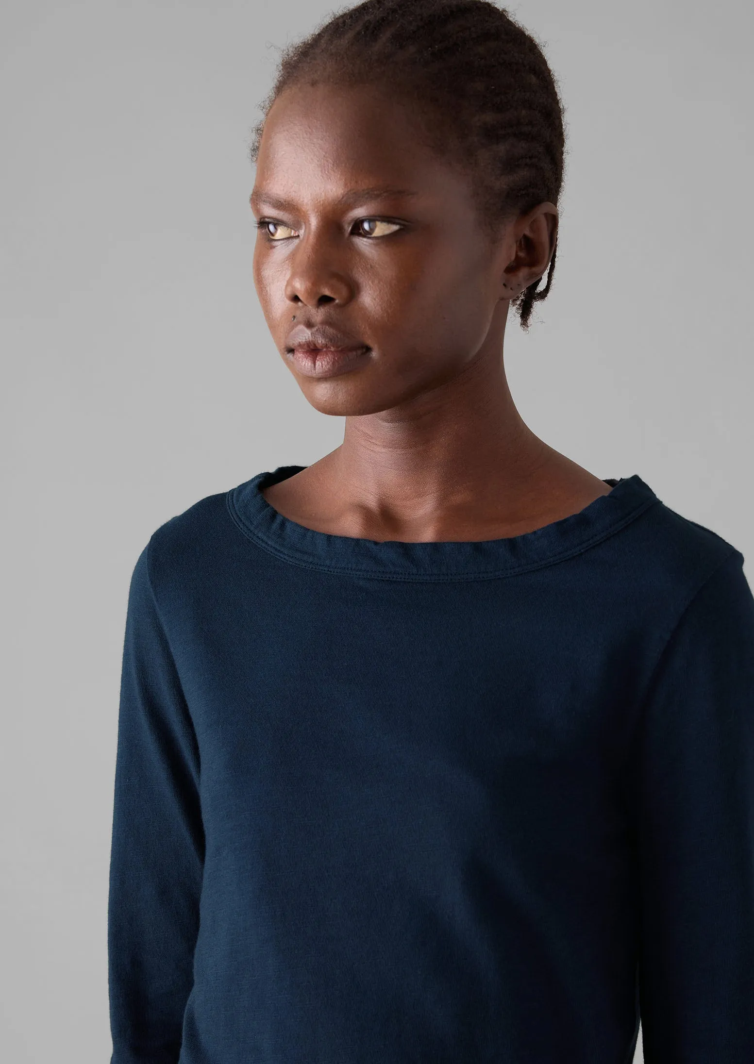 Lia Garment Dyed Boat Neck Tee | Dark Navy sold by TOAST product image thumbnail 4